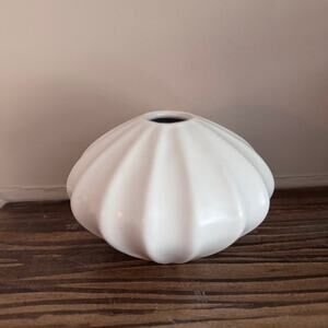 Jonathan Adler MCM Ribbed Urchin Small White Textured Bud Vase